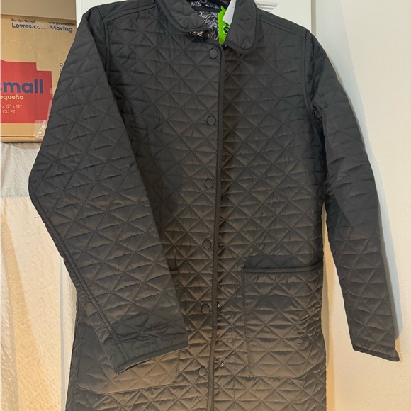 Lands End Reversible Barn Jacket - Black and Paisley, NWT - Insulated Classic - Picture 4 of 9